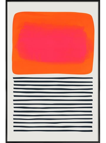 Juniqe Poster in Kunststoffrahmen "Sunset Ripples" in Orange & Rosa