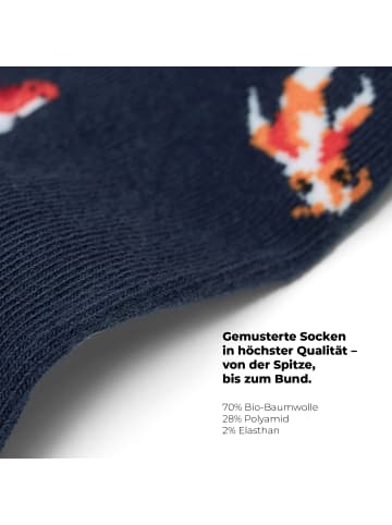 von Jungfeld Gemusterte Socken SIGNATURE ICONS in Koi - Dark Navy