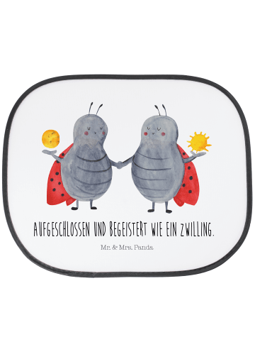 Mr. & Mrs. Panda Sonnenschutz Sternzeichen Zwilling mit Spruch in Weiß