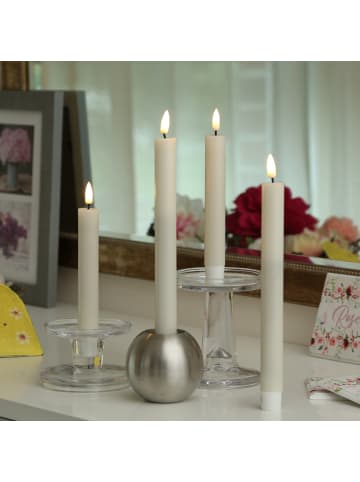 MARELIDA 2x LED Stabkerzen Mia Tafelkerzen Echtwachs H: 24cm in creme