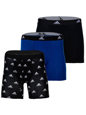 adidas Boxershort 3er Pack in Schwarz/Weiß/Blau