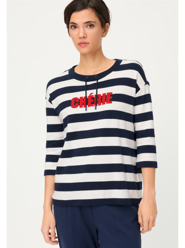 Olsen Sweatshirt Cora Jersey in marine weiß