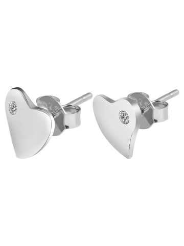 Adeliás Damen Ohrringe – Ohrstecker aus 925 Silber mit Zirkonia in silber