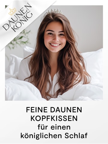 Daunenkönig ROYAL Daunenkopfkissen "KOMPAKT" in Weiß
