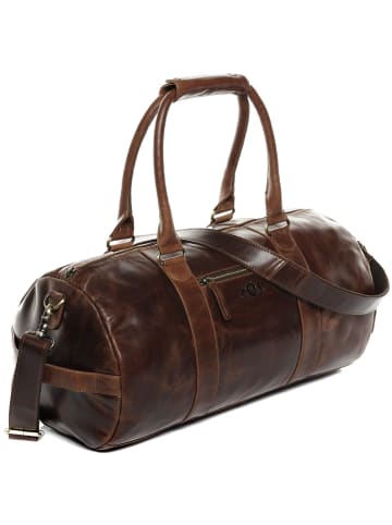 SID & VAIN Leder-Reisetasche Leder Weekender Unisex VANCOUVER in braun