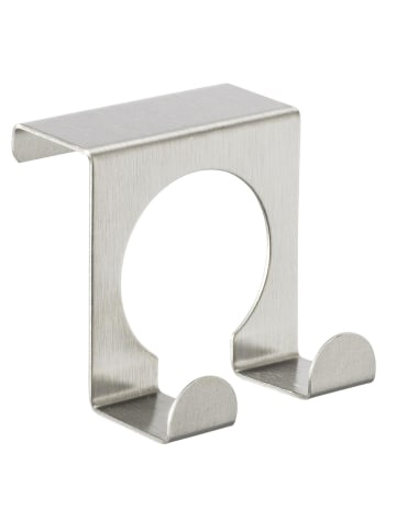 Wenko Doppel-Haken für Geschirrtücher, Edelstahl in Silbern, (B) 5 x (H) 5 x (L) 5 cm