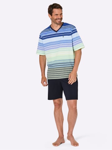 hajo Shorty in marine-pistazie-geringelt