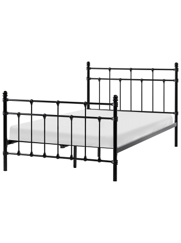 Beliani 2-tlg Doppelbett LYNX in Schwarz