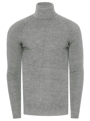 Rusty Neal Slim Fit Feinstrick Business Rollkragen-Pullover in Hell Grau