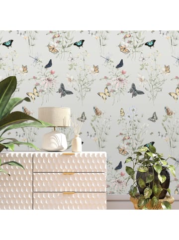 WALLPAPERS4BEGINNERS Tapete Schmetterling in Beige - (W) 200 × (L) 280 cm