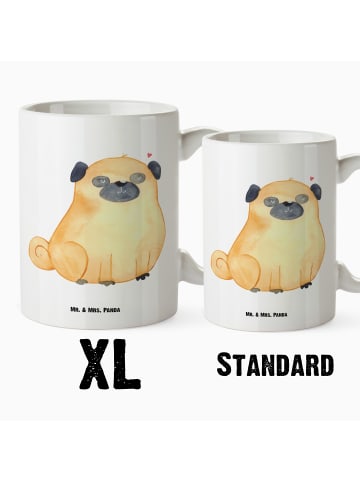 Mr. & Mrs. Panda Keramiktasse Mops ohne Spruch in Weiß