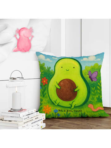 Mr. & Mrs. Panda Deko Kissen Avocado Kern Design ohne Spruch in Weiß