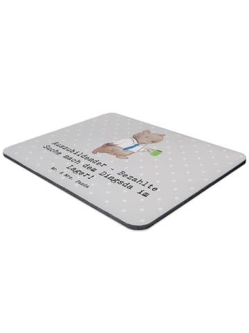 Mr. & Mrs. Panda Mousepad Auszubildender Abenteuer mit Spruch in Grau Pastell