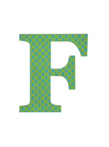 Fabfabstickers Buchstabe "F" aus Stoff in Green-Mix zum Aufbügeln