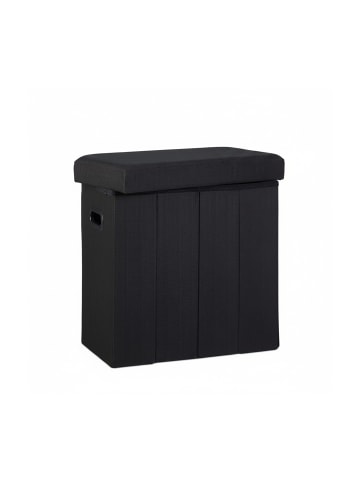 relaxdays Sitzhocker in Schwarz - (B)46 x (H)49,5 x (T)25,5 cm
