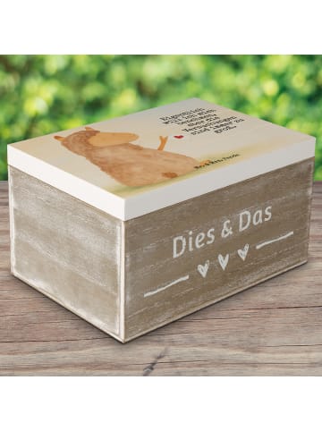 Mr. & Mrs. Panda Truhe Alpaka Fahne Design mit Spruch in Weiß