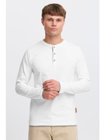 INDICODE Rundhalsshirt IDGifford 40127MM Longsleeve mit Knopfleiste in Weiß