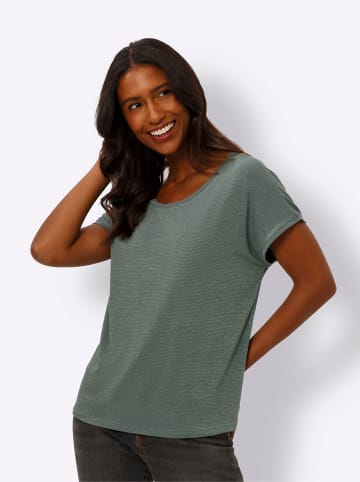 Heine Rundhalsshirt in khaki-goldfarben-geringelt