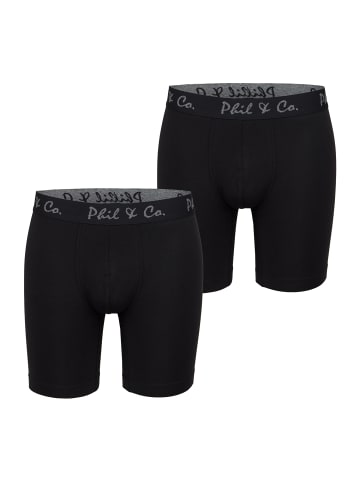 Phil & Co. Berlin  Retro Boxer Long in Black-Black