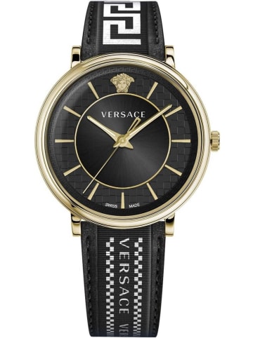 Versace Versace Herren Armbanduhr V-CIRCLE Armband Leder VE5A019 21 in schwarz