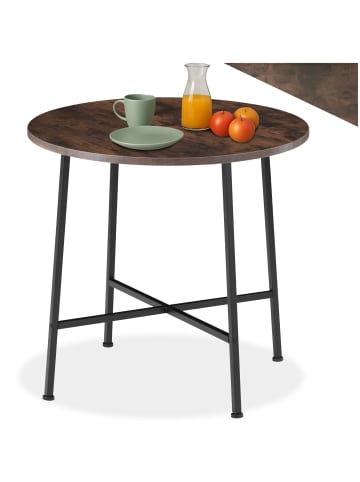 tectake Esstisch Ennis 80 x 76 cm, Industrial Holz dunkel, rustikal