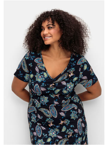 sheego by Joe Browns Jerseykleid in dunkelblau gemustert