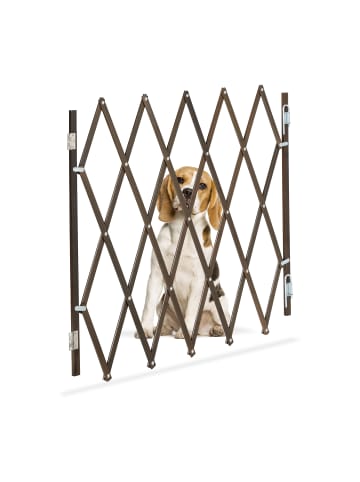 relaxdays Hundeabsperrgitter in Braun - (B)118 x (H)69 cm