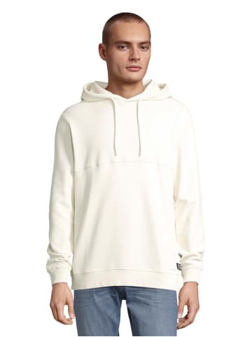 TOM TAILOR Denim Sweatshirt Structure Hoody in Beige