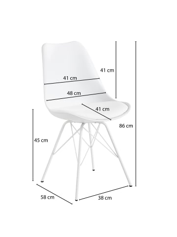 FineBuy Esszimmerstuhl "SV58433" in Weiß