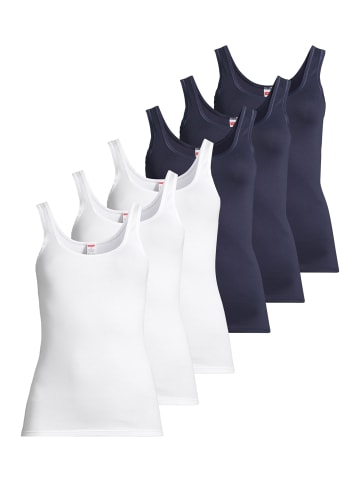 Conta Unterhemd / Top Feinripp in Weiß / dunkelblau