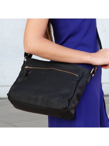 BACCINI Leder-Umhängetasche echt Leder Umhängetasche groß schwarz EMELIE in schwarz