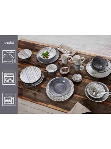 Ritzenhoff & Breker 6er Set Dessertteller Sendai Ranke ø 21 cm in grau