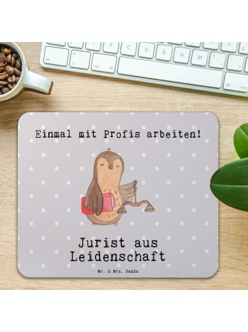 Mr. & Mrs. Panda Mouse Pad Jurist Leidenschaft mit Spruch in Grau Pastell