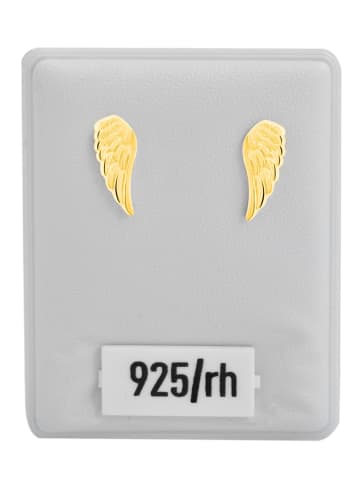 Adeliás Damen Ohrringe – Ohrstecker Flügel aus 925 Silber in gold