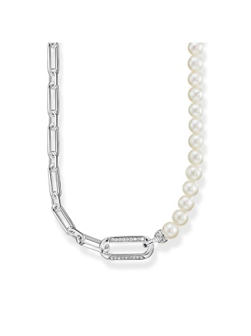 Thomas Sabo Kette Glieder Und Perlen Silber in silber, weiß