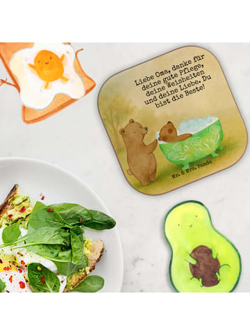 Mr. & Mrs. Panda Tassenuntersetzer Oma Baden Design mit Spruch in Weiß