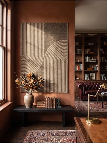 KADIMA DESIGN Flachwebteppich Geometrisch flachgewebt pflegeleicht Wohnzimmer Flur in Natur