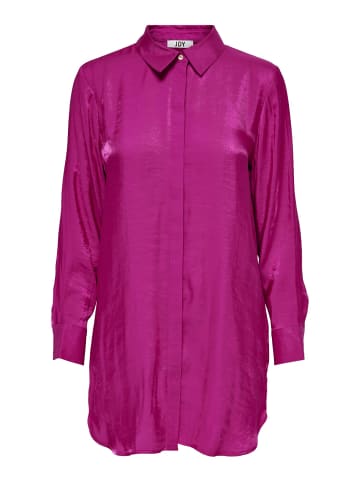 JACQUELINE de YONG Oversized Satin Hemd Bluse Lang Business Tunika JDYPARIS in Lila