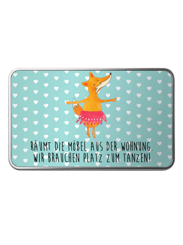 Mr. & Mrs. Panda Erinnerungsbox Fuchs Ballerina mit Spruch in Türkis Pastell