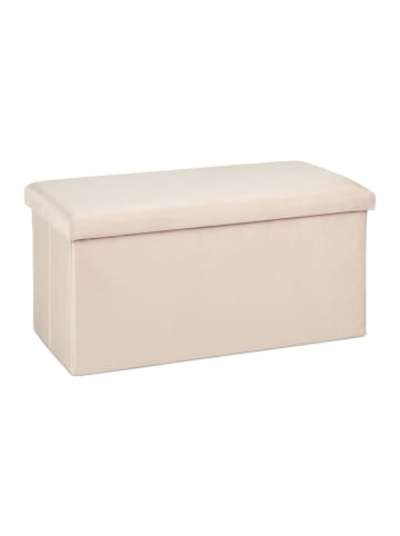 relaxdays Sitzbank in Creme - (B)77 x (H)38 x (T)39 cm