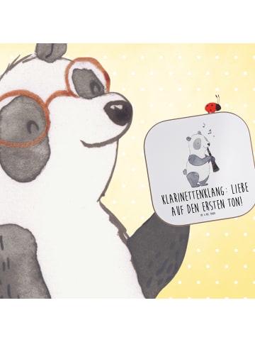 Mr. & Mrs. Panda Untersetzer Klarinette Liebe  mit Spruch in Weiß