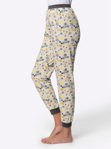 Sieh an! Schlafanzug-Hose in ecru-steingrau-bedruckt