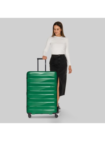 Bergpfeil Travel 4-Rollen Trolley L 75 cm mit Dehnfalte in emerald green metallic