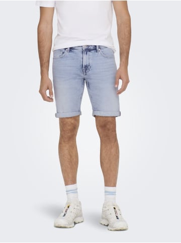ONLY & SONS Jeans-Shorts in Light Blue Denim