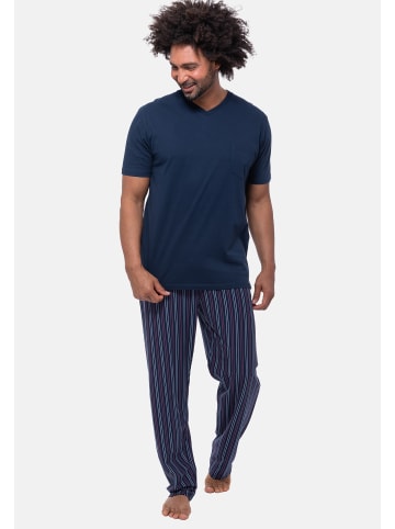 Ammann Schlafanzug Night & Home Cotton in Dunkelblau