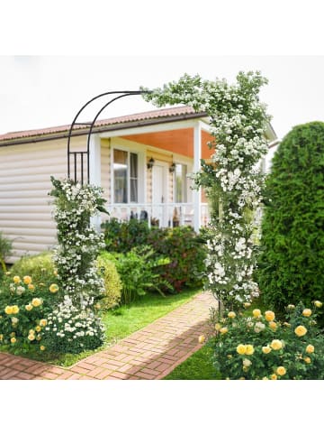 COSTWAY Rosenbogen Metall 240x153x40cm in Schwarz