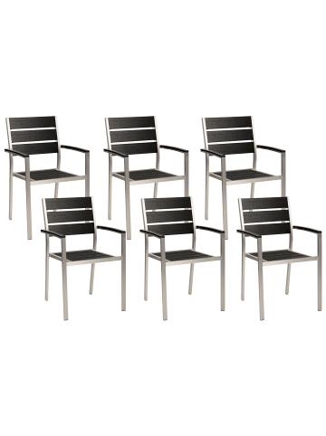 Beliani 6er-Set Esszimmerstuhl VERNIO in Schwarz/Silber