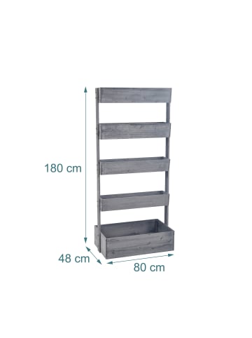relaxdays Vertikalbeet in Grau - (B)80 x (H)180 x (T)48 cm