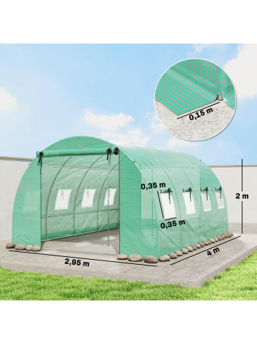 Outsunny Foliengewächshaus in Grün 400L x 295B x 200H cm