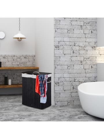 relaxdays Wäschekorb in Schwarz - (B)40 x (H)60 x (T)30 cm